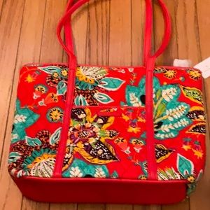 Vera Bradley small Vera tote with matching wallet.